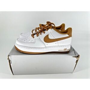 Nike Air Force 1 Low GS Size 6Y White Desert Ochre Brown  Sneakers FJ0706-100